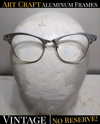 ✨DE COLECCIÓN✨ MARCOS de gafas retro Browline ART CRAFT de los años 50 grabado aluminio 145 Foto 1 de 4