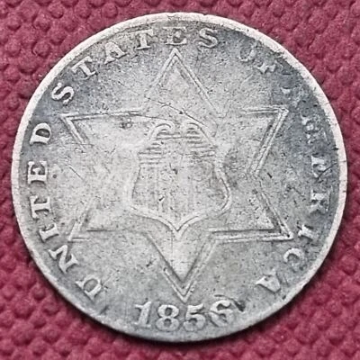 1856 Three Cent Piece Silver Trime 3c Better Grade VF - XF #34513 - Image 1 of 2