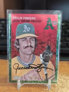 2023 Topps Chrome Platinum #47 Green Refractor /99 Rollie Fingers Oakland A's - Picture 1 of 2