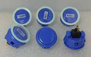 Japan Sanwa Silent Buttons Dark Blue x 6 pcs OBSFS-30-DB Video Game Arcade Parts - Picture 1 of 6