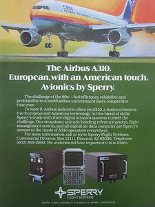 6/1980 PUB SPERRY FLIGHT SYSTEMS AVIONICS AVION AIRBUS A310 ORIGINAL AD - Picture 1 of 1
