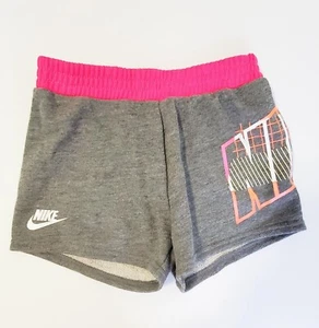 Nike Little Girls French Terry Shorts Carbon Heather Multi Sz 4 - NWT - Picture 1 of 2