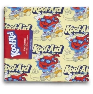 Mad Engine Kool-Aid Fat Quarter Lemon Yellow Fabric, 18" X 22" - Picture 1 of 1