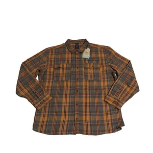 Camisa Prana Para Hombres XXL 2XL Calce Ajustado Westbrook Franela Marrón Cuadros Gorpcore - Imagen 1 de 7