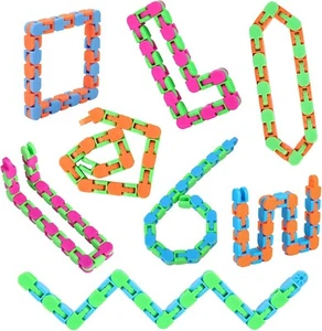 Fidget Toys Confezione 8 24 Link Stravaganti Tracce Snap and Click, Cervello Dito Sensoriale - Foto 1 di 5