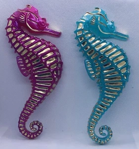 Juego de 2 piezas de caballitos de mar animales del océano estatuilla decoración del hogar baño regalo - Imagen 1 de 5