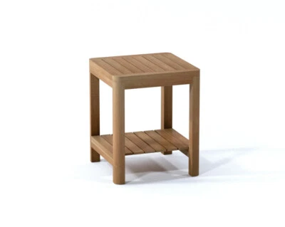 TEAK SHOWER BENCH STOOL BATH PATIO INDOOR OUTDOOR WITH SHELF DUBLIN S, M, L - Image 1 of 3