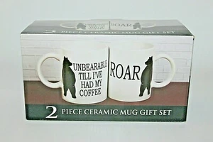 Made for MRL Home Style Bears Novelty Ceramic Coffee Mug Set 2 pc. New in Box - Picture 1 of 11