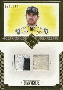 2014 Press Pass Brian Vickers Race-Used Firesuit Shoe #/150 Toyota Waltrip - Picture 1 of 2