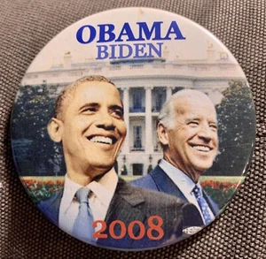 Barack Obama y Joe Biden 2008 botón grande de campaña presidencial de 3 - Imagen 1 de 1