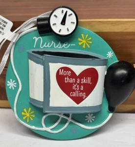 Hallmark Ornament Nurse More Than A Skill It's A Calling Blood Pressure Cuff NWT - Picture 1 of 4