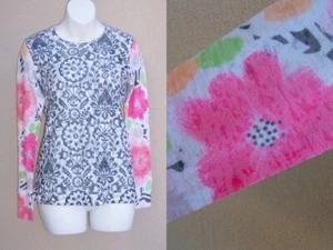 Sundance Whimsy Rose Baby Waffle Tejido Top Talla S Floral Térmico EE. UU. Blusa Camisa - Imagen 1 de 11
