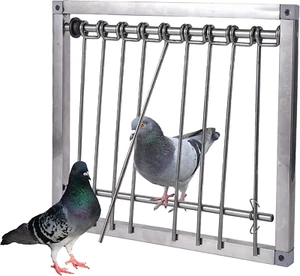 1PC Bird Cages Trap Stainless Steel Pigeon Trap Door Wire Bars Frame Entrance U- - Picture 1 of 12