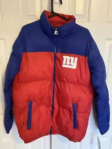 Retro New York Giants Starter Bubble Jacket Men’s Size L NFL Football Blue Red - Picture 1 of 2