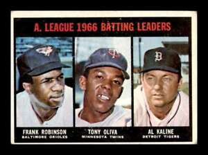1967 Topps Frank Robinson Tony Oliva Al Kaline #239 A.L Batting Leaders 