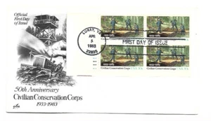 2037 Civilian Conservation Corps, ArtCraft, plate block FDC - Picture 1 of 1
