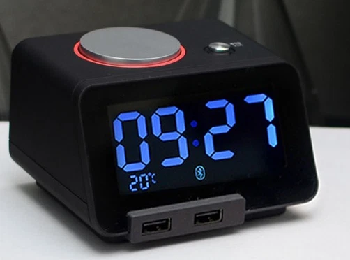 RELOJ DESPERTADOR HOMTIME C1 PRO -ALTAVOZ BLUETOOTH -CARGA USB - TEMPERATURA AMBIENTE Foto 1 de 4