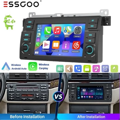 For BMW E46 7" Android 13 2+64GB CarPlay/Android Auto Stereo GPS Radio Head Unit - Image 1 of 4