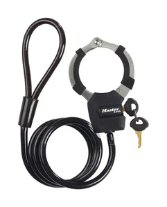 MASTER LOCK Bike Lock Cable with Cuff, Key, 1000 x 80 x 27 mm, for bike scooter - Picture 1 of 1
