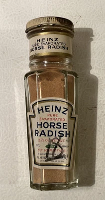 Vintage Circa 1930s Heinz Horse Radish Powder Glass Jar NOS Full - Image 1 of 4