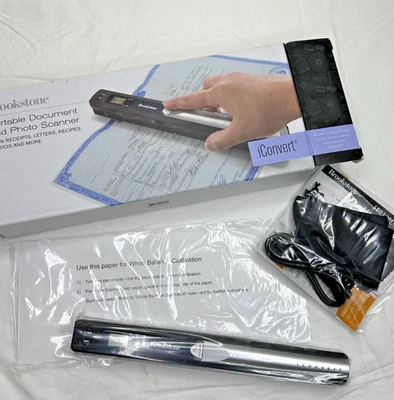 Brookstone iConvert Portable Document & Photo Scanner Receipts New - Image 1 of 4