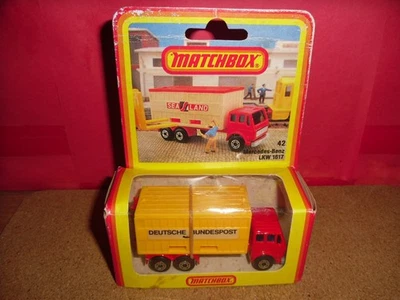HTF German Issue Matchbox 75 #42-Container Truck,"Bundespost"With Rare Red Doors - Image 1 of 4