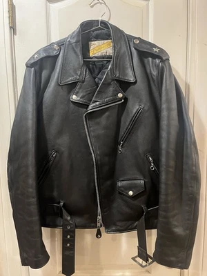 Schott Perfecto 1 Star Leather Jacket Men’s Size 48 - Image 1 of 4
