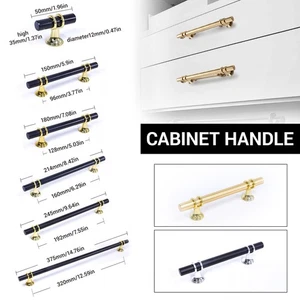 1-100PC T Bar Drawer Knobs Closet Pulls Kitchen Cabinet Door Handles Black Gold - Bild 1 von 42