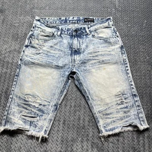 Smoke Rise Shorts Herren 34 blau distressed Acid Wash roher Saum Grunge Punk - Bild 1 von 11
