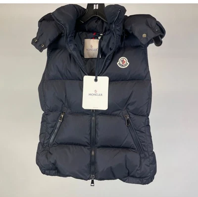 Nuevo con etiquetas Moncler Chaleco Gallinule Azul Marino Abajo con Capucha Talla 0 XS Foto 1 de 4