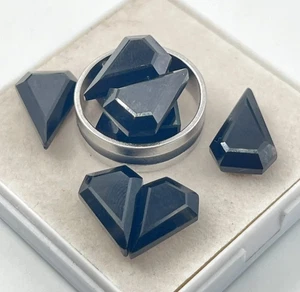 [INGROSSO] ONICE NERO NATURALE FETTA SFACCETTATA FORMA DIAMANTE LOTTO PIETRE PREZIOSE SFUSE. - Foto 1 di 4