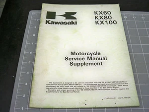 KAWASAKI KX100 99924-1123 SHOP MANUAL SUPPLEMENT USED 1 QTY FREE SHIPPING - Bild 1 von 4