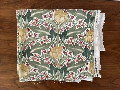 GP & J Baker Tulip & Jasmine / Red Green ~2.5 yds BP10994.1 Floral Print Fabric - Image 1 of 4