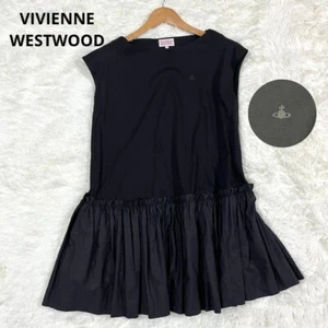 Vivienne Westwood RED LABEL Women's Black Dress Gathered Orb Embroidery Ladies - Picture 1 of 8