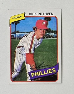 Tarjeta de béisbol Dick Ruthven 1980 Topps DE COLECCIÓN # 136 - Philadelphia Phillies - Imagen 1 de 2