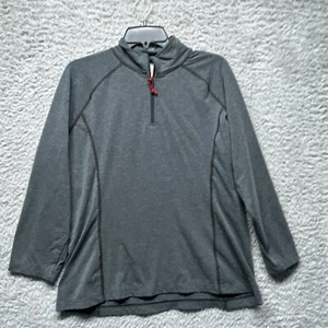 Orvis Shirt Womens Large Grey 1/4 Zip Pullover Long Sleeve Trout Bum Outdoor - Picture 1 of 7