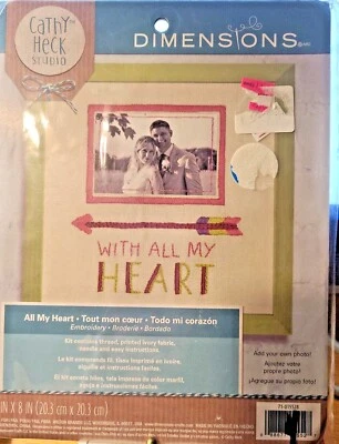 Kit Bordado Dimensiones Todo Mi Corazón Boda Amor San Valentín NUEVO Añadir foto  Foto 1 de 4