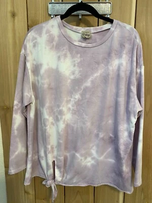 Top Como Vintage púrpura y blanco manga 3/4 talla 1X nuevo sin etiquetas Foto 1 de 2