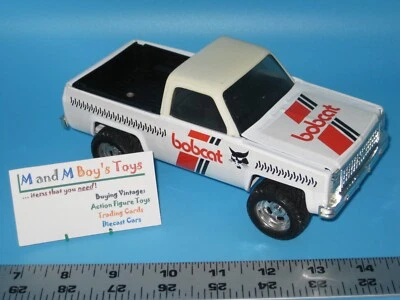 Vtg Ertl Chevy Melroe BOBCAT PICKUP TRUCK White Pressed Steel 7.5" long w/Hitch - Image 1 of 4