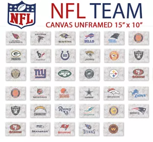 Team on NFL - Brick Wall Football Art Print Gift Sport CANVAS UNFRAMED 15"x10" - Picture 1 of 13