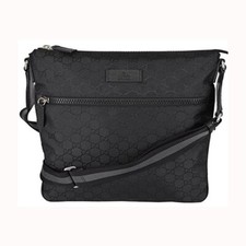 Bolso Mensajero Gucci Unisex GG Guccissima Web Negro Lona 449185