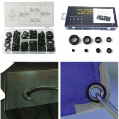Kit de surtidos de anillos de sellado de juntas de ojales de goma de 180 piezas para cable y enchufe Foto 1 de 4