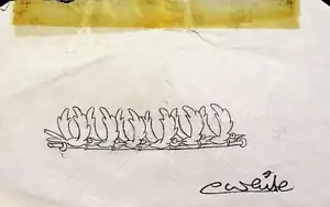 Lápiz de animación Tarzoon: Shame of the Jungle 1975 firmado Colin blanco raro #wc - Imagen 1 de 3