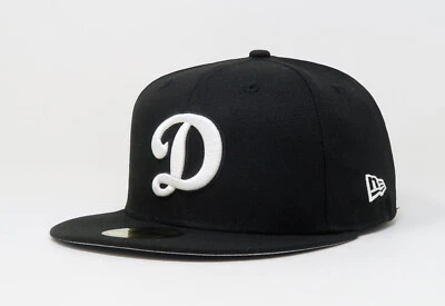 New Era 59Fifty Men Women Cap Los Angeles Dodgers "D" MLB Black White Fitted Hat