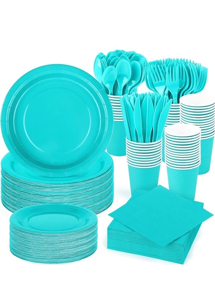 Durony 350 peças azul-petróleo 50 configurações conjunto de festa para casamento, formatura, aniversário  - Imagem 1 de 1