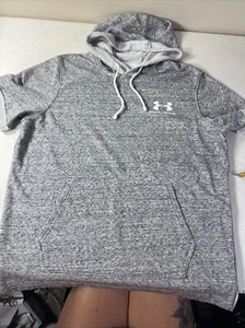 Under Armour Men's Grey Short Sleeve Front Pocket Hoodie Size L - Picture 1 of 8