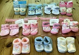 Babysocken Einheitsgröße & 6-12m Herzen Bären Blumen Kaninchen Schmetterling funkelnder Satin - Bild 1 von 24
