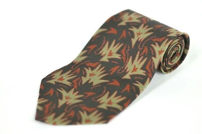 Corbata corbata Giorgio Armani verde carbón y marrón seda 56 x 3,75 pulgadas Foto 1 de 3