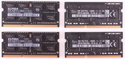 Apple OEM Ram 16GB (4x4GB) DDR3-1600 PC3-12800 soDimm Memory (various brands) - Image 1 of 4
