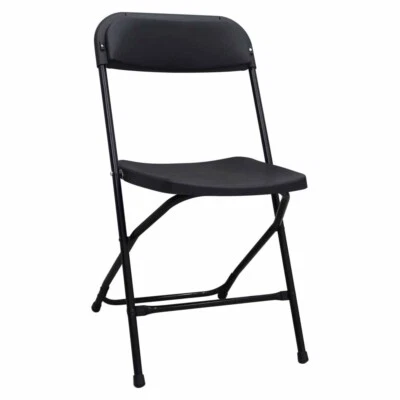 Cadeiras dobráveis (pacote com 10) 264 lb (120 kg) carregando cadeiras pretas duráveis portáteis - Imagem 1 de 4